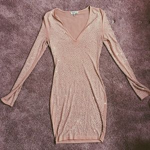 Tan diamond midi dress